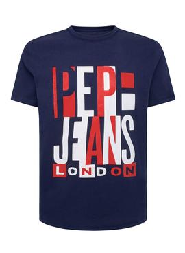 Camiseta Pepe Jeans Davy Marino Para Hombre