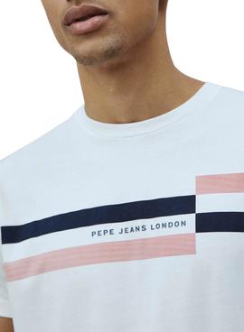 Camiseta Pepe Jeans Donovan Blanco Para Hombre