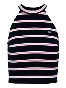 Top Tommy Jeans Crop Striped Para Mujer