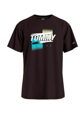 Camiseta Tommy Jeans Faded Graphic Negro Hombre