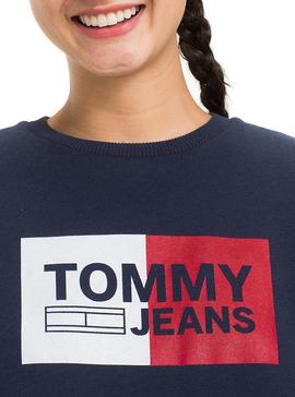 Sudadera Tommy Jeans Essential Logo Marino Mujer