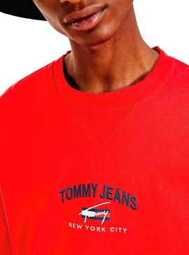 Sudadera Tommy Jeans Timeless Rojo Para Hombre