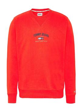 Sudadera Tommy Jeans Timeless Rojo Para Hombre