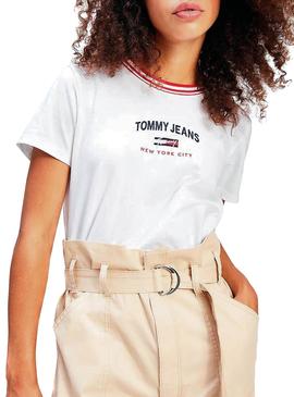 Camiseta Tommy Jeans Timeless Blanco Para Mujer