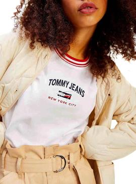 Camiseta Tommy Jeans Timeless Blanco Para Mujer