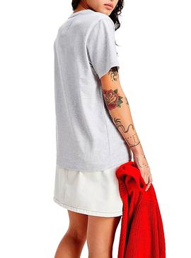 Camiseta Tommy Jeans Timeless Gris Para Mujer