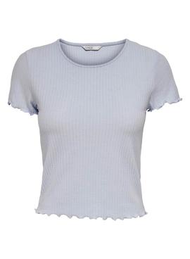 Camiseta Only Emma Azul Claro Para Mujer