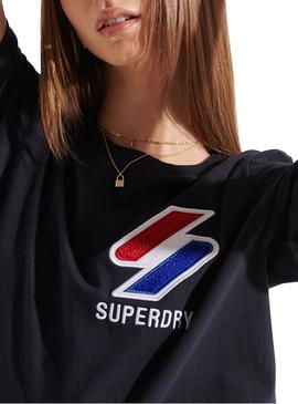 Camiseta Superdry Sportstyle Negro Para Mujer