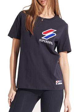 Camiseta Superdry Sportstyle Negro Para Mujer