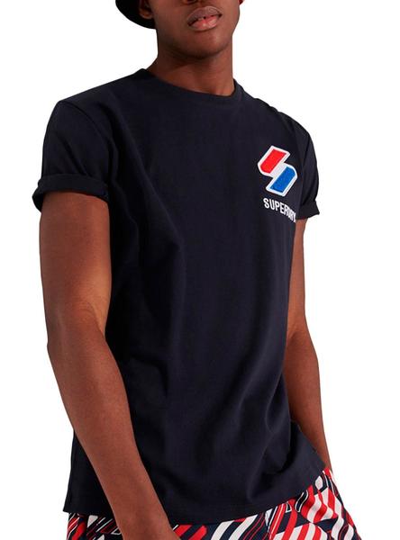 Camisa Superdry Sportstyle Azul Marino Para Hombre