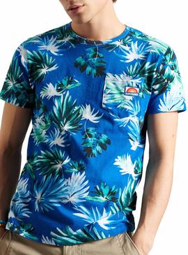 Camiseta Superdry Pocket Azul Para Hombre