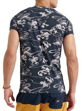 Camiseta Superdry Pocket Azul Marino Para Hombre