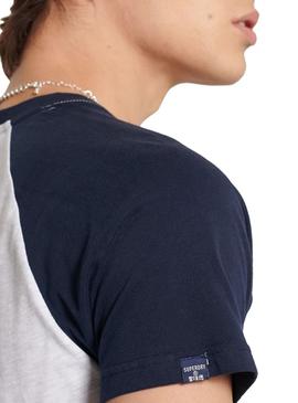 Camiseta Superdry Duo Raglan Blanco Para Hombre