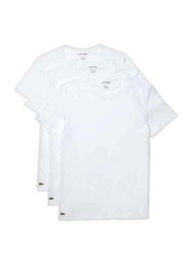 Camisetas Lacoste 3 Pack Blanco Para Hombre