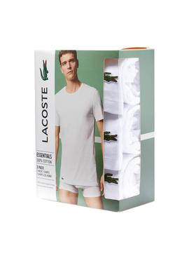 Camisetas Lacoste 3 Pack Blanco Para Hombre