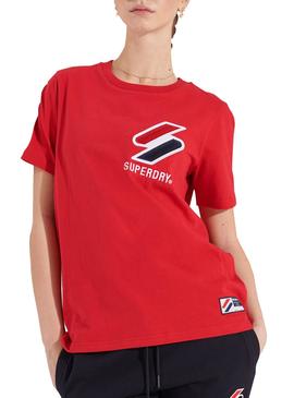 Camiseta Superdry Sportstyle Rojo Para Mujer
