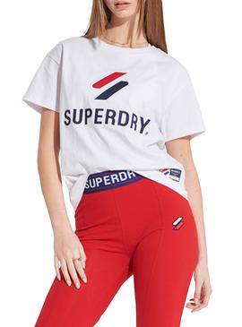 Camiseta Superdry Sportstyle Classic Blanco Mujer