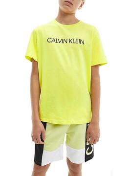 Camiseta Calvin Klein Institutional Amarillo Niño