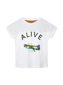 Camiseta Mayoral Alive Blanco Para Niño       