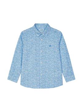 Camisa Mayoral Microestampado Azul Para Niño     