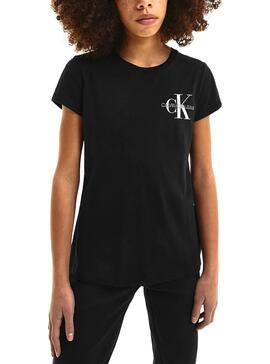 Camiseta Calvin Klein Chest Monogram Negro Niña