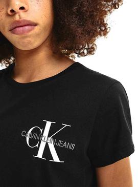 Camiseta Calvin Klein Chest Monogram Negro Niña