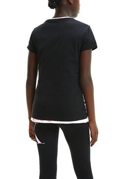 Camiseta Calvin Klein Hybrid Logo Negro Niña