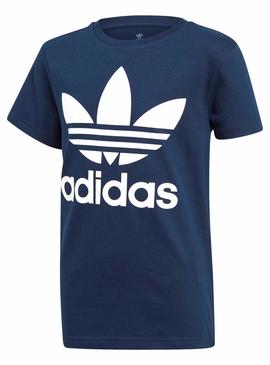 Camiseta Adidas Trefoil Tee Azul Oscuro Para Niño