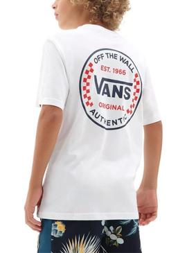 Camiseta Vans Authentic Checker Blanco Para Niño