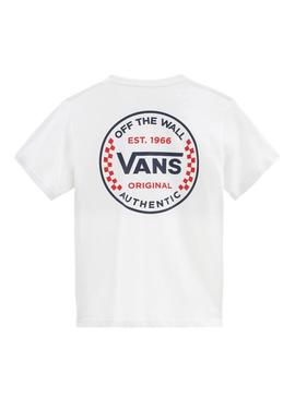 Camiseta Vans Authentic Checker Blanco Para Niño