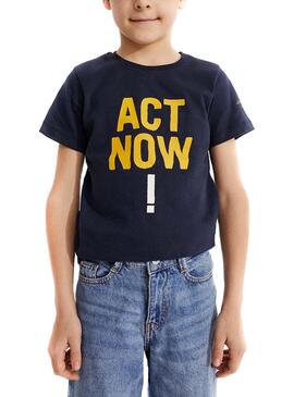 Camiseta Ecoalf Baume Act Now Azul Marino Niño
