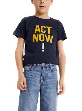 Camiseta Ecoalf Baume Act Now Azul Marino Niño