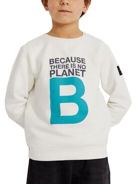 Sudadera Ecoalf Great B Blanco Para Niño