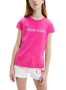 Camiseta Calvin Klein Institutional Fucsia Niña