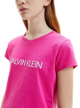 Camiseta Calvin Klein Institutional Fucsia Niña