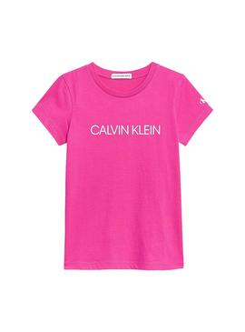 Camiseta Calvin Klein Institutional Fucsia Niña