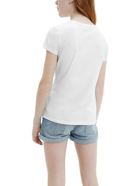 Camiseta Calvin Klein Chest Monogram Blanco Niña