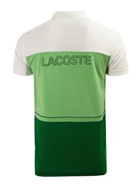 Polo Lacoste Sport Piqué Color Block Verde Hombre