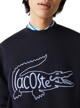 Sudadera Lacoste Logo Bordado Marino para Hombre