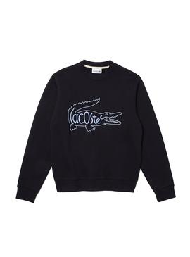 Sudadera Lacoste Logo Bordado Marino para Hombre