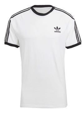 Camiseta Adidas 3 Stripes Blanco Para Hombre