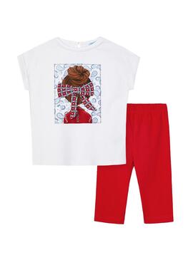 Conjunto Mayoral Muñeca Lazo Rojo Para Niña