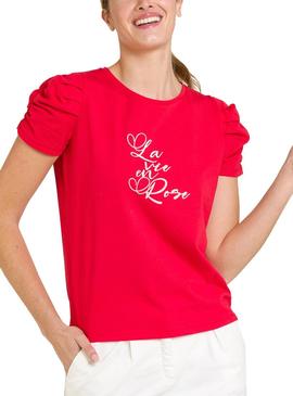 Camiseta Naf Naf La Vie En Rose Rojo Para Mujer