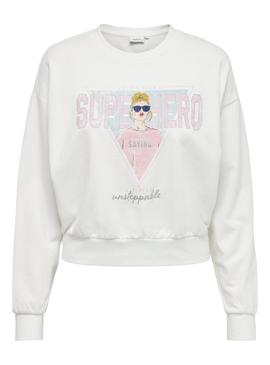 Sudadera Only Lucinda Blanco Para Mujer