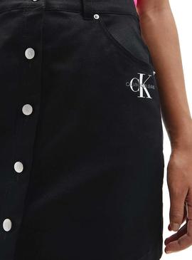 Falda Calvin Klein Cotton Twill Negro Para Mujer