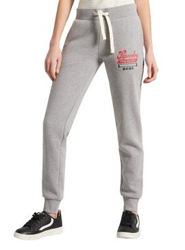 Pantalón Superdry Collegiate Scripted Gris Mujer