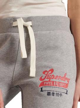 Pantalón Superdry Collegiate Scripted Gris Mujer