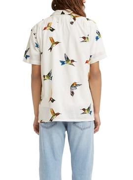 Camisa Levis Cubano Bird Blanco Para Hombre