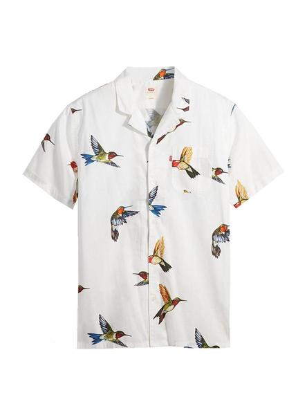 Camisa Cubano Bird Blanco Hombre
