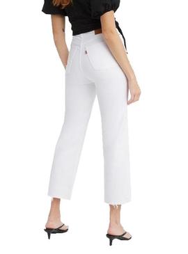 Pantalón Vaquero Levis Ribcage Blanco Para Mujer